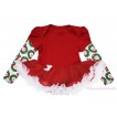 Christmas Max Style Long Sleeve Red Baby Bodysuit Red White Pettiskirt JS4846
